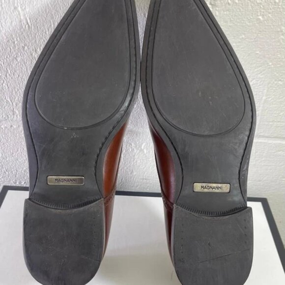 Magnanni 13317 Cap Toe Brown Leather Oxford Dress Shoes Lace up Men's Size 8.5 M - Picture 12 of 13